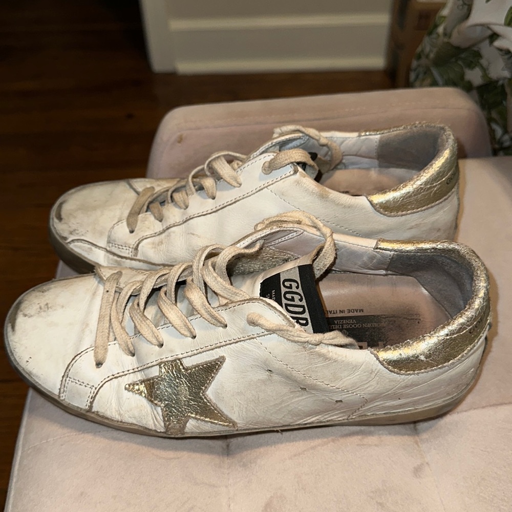 Golden Goose Superstar E37 Sparkle leather trainers